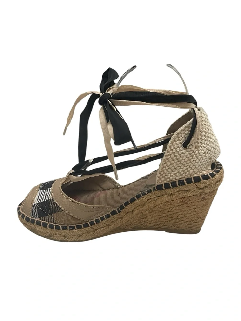 Burberry Check Espadrille Wedges EU 37 /UK 4 / US 7